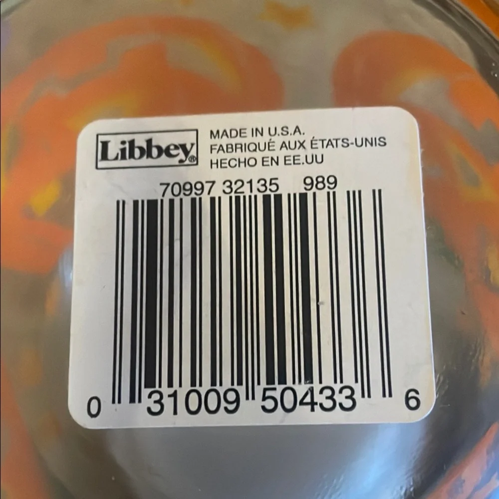 Libbey glass halloween pumpkin jack o lantern candy jar with lid